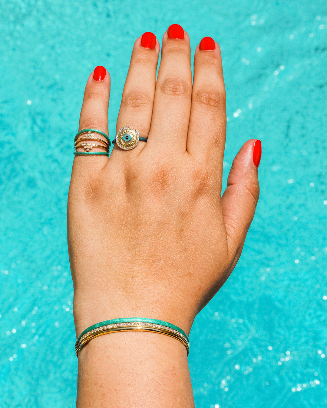Layers of Confidence Bangle - Seafoam Green