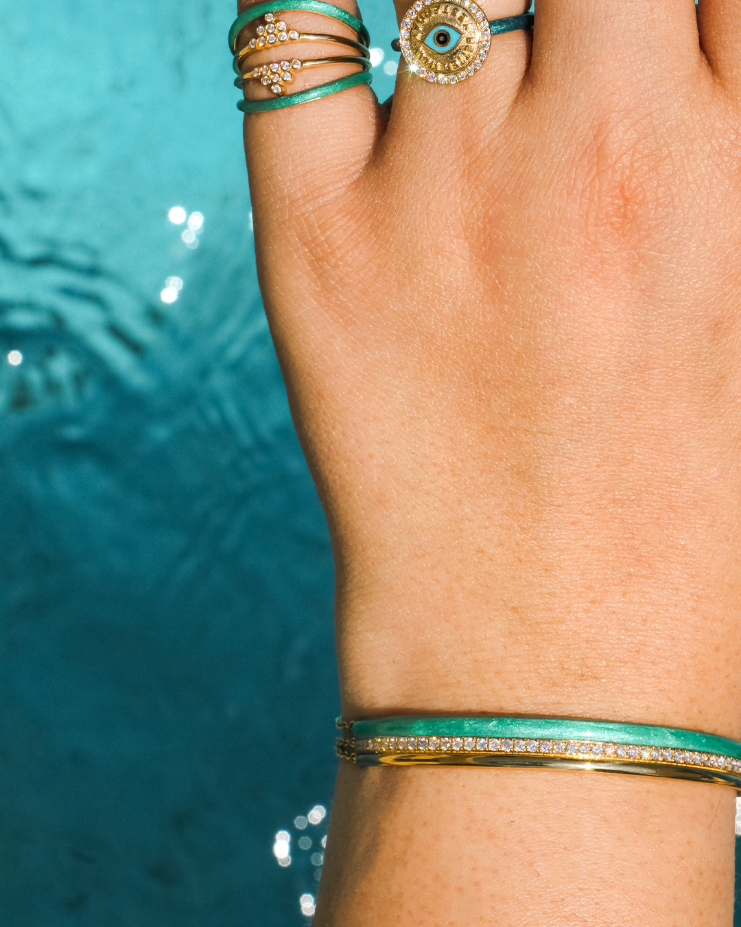 Layers of Confidence Bangle - Seafoam Green
