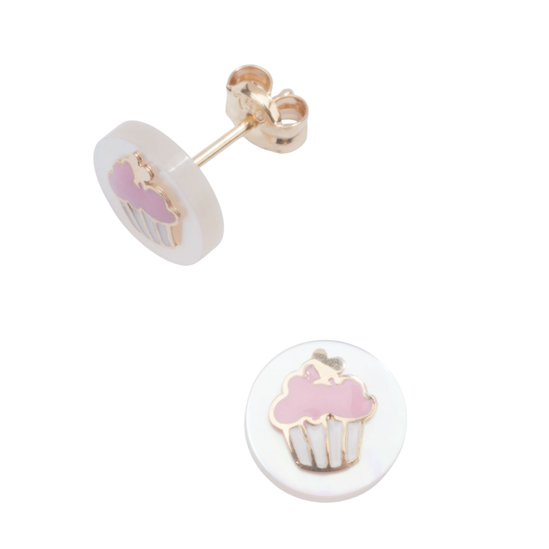 Cupcake Pearl Earrings - Pink