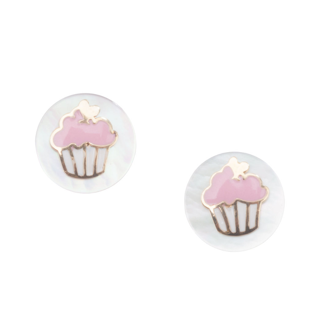 Cupcake Pearl Earrings - Pink
