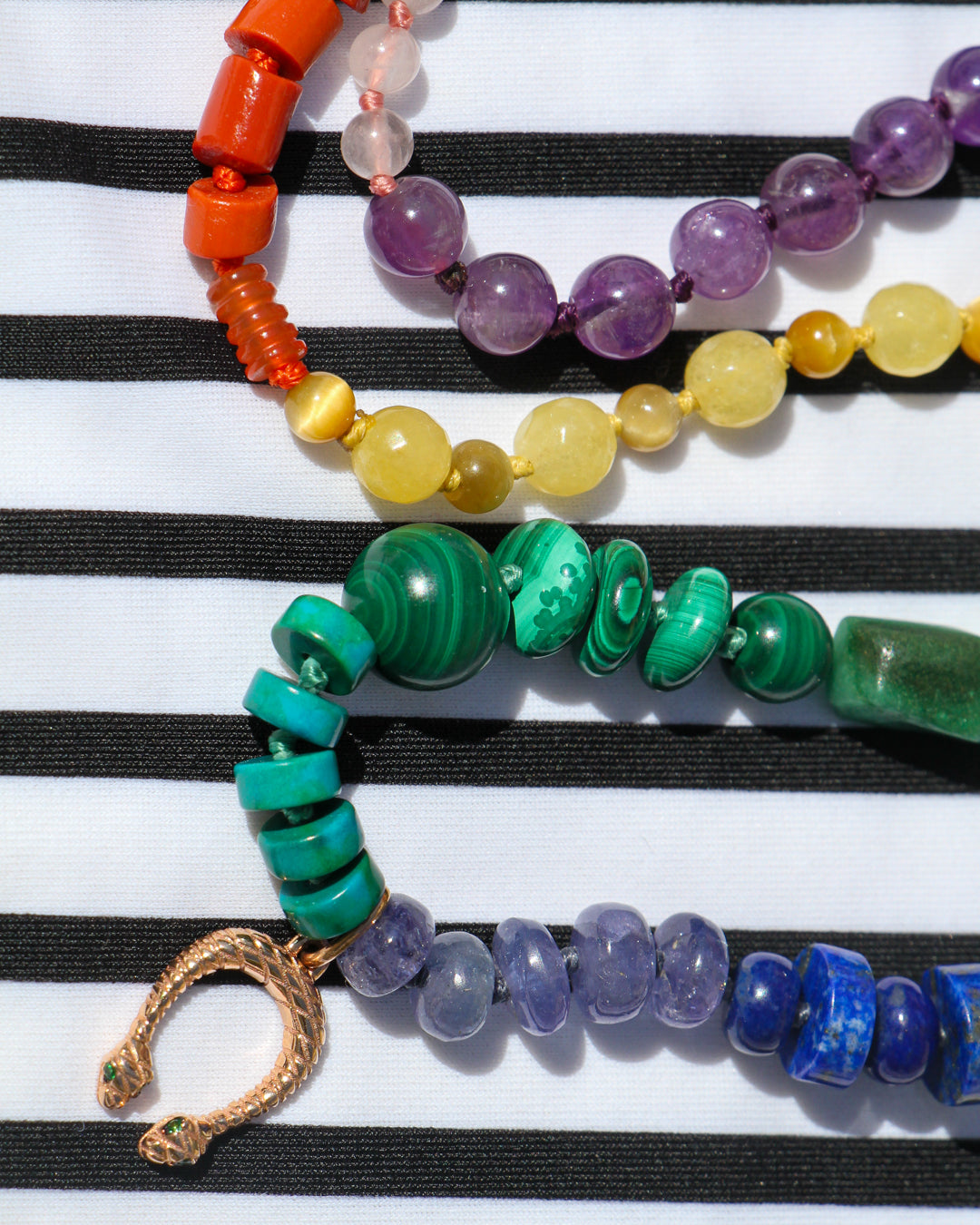 Technicolor Serpentine Beaded Necklace