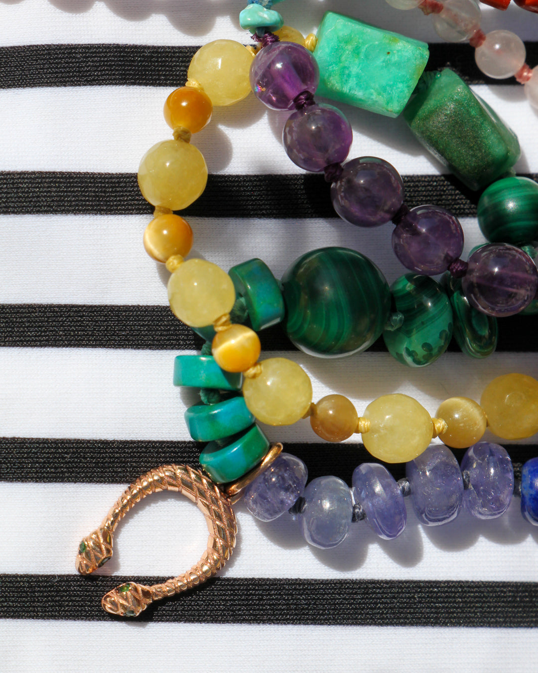 Technicolor Serpentine Beaded Necklace