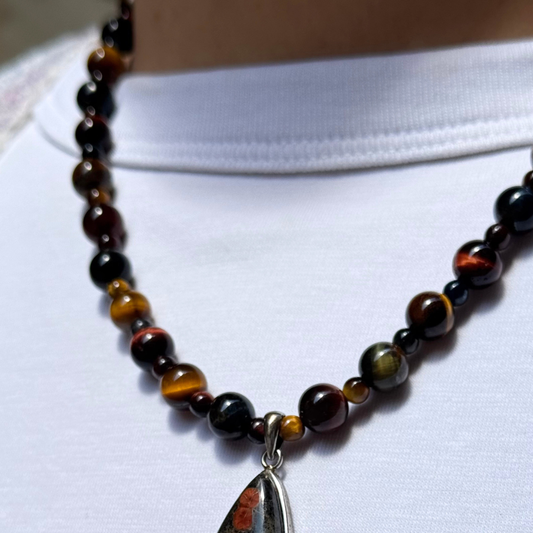 Grounded Courage Beaded Tiger Eye Necklace