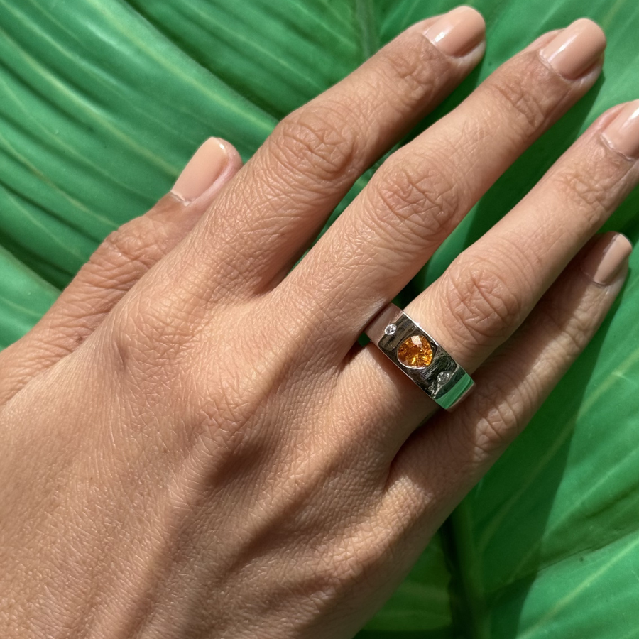 Wide Devotion Sapphire Ring