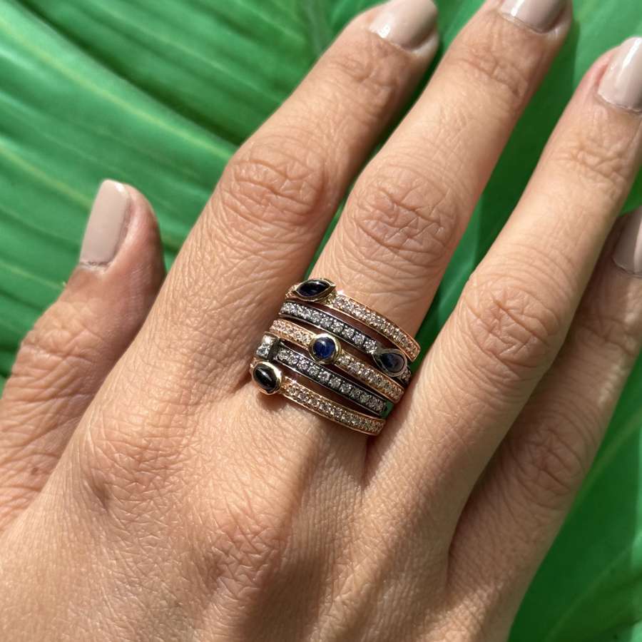 Binding Love Sapphire and Diamonds Ring