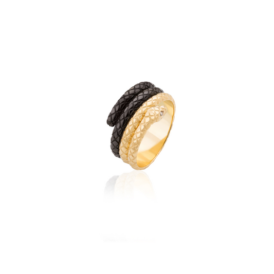Two-Tone Serpentine Coil Ring