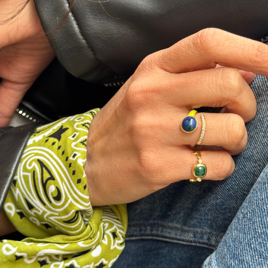 Fleur De Lys Malachite Transformation Ring