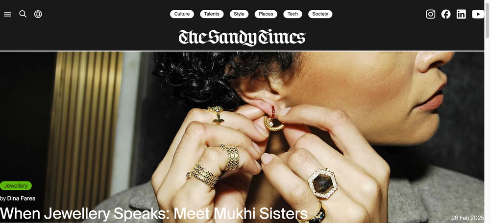PRESS: Sandy Times "When Jewellery Speaks: Meet Mukhi Sisters"