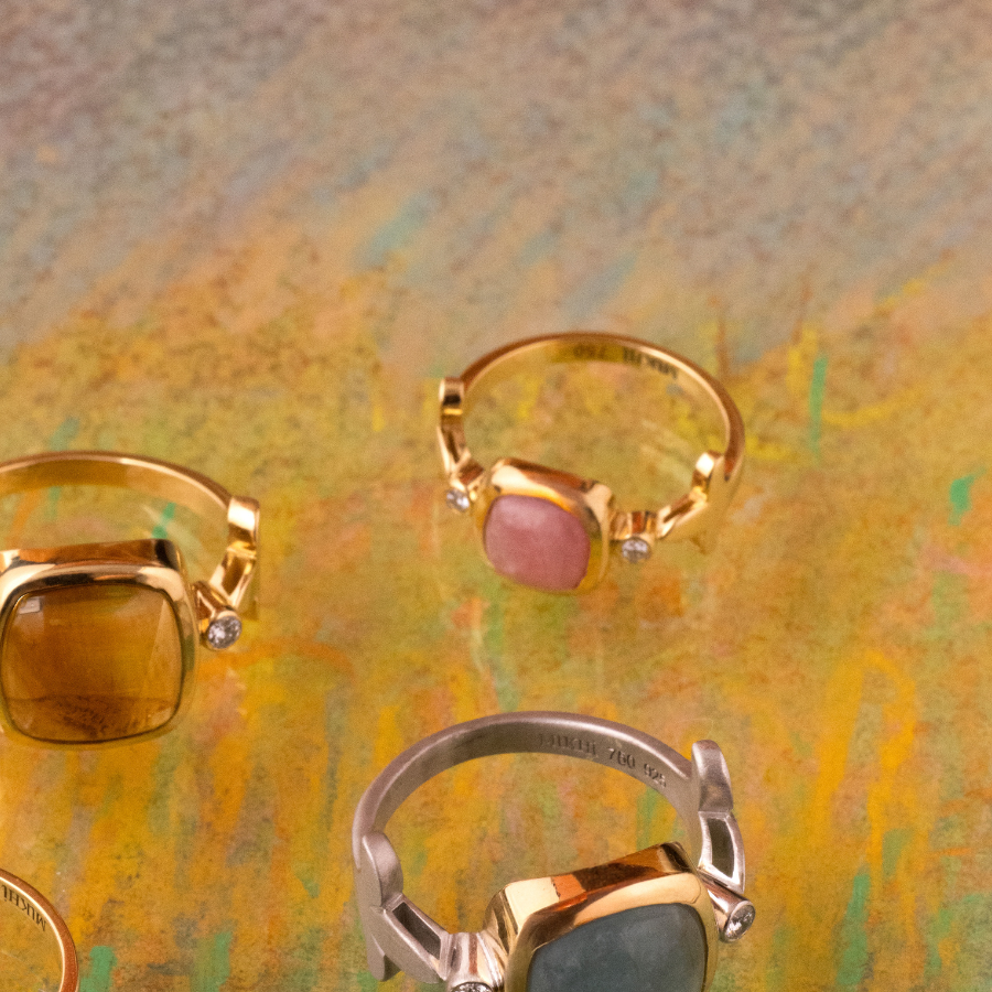 Fleur De Lys Rhodonite Compassion Ring