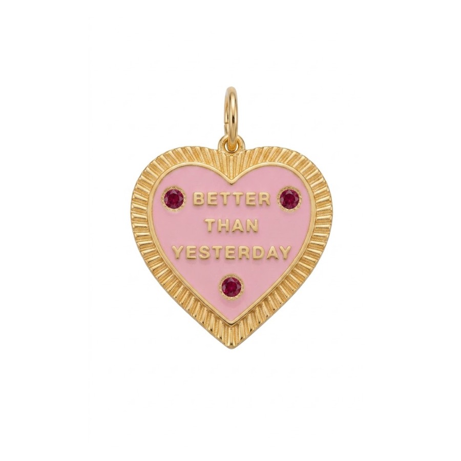 Better Than Yesterday Pendant - Baby Pink (No Chain)