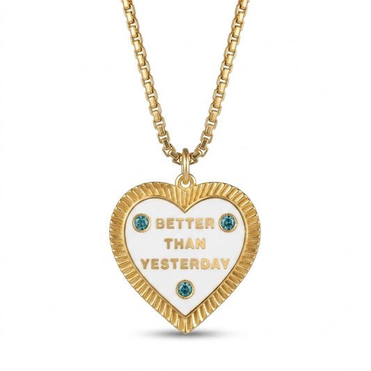 Better Than Yesterday Pendant - White (No Chain)