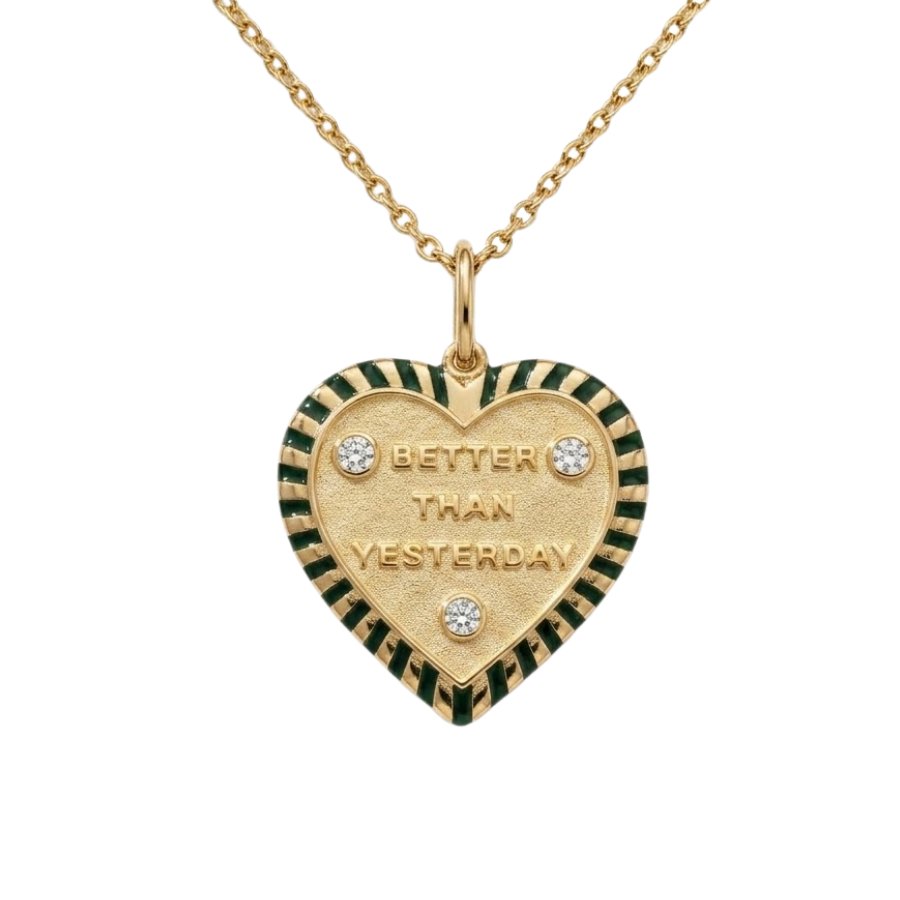 Better Than Yesterday Pendant - Dark Green Rays (No Chain)