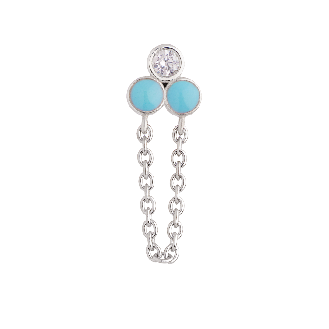 Constellation Chain Solo White Gold Earring