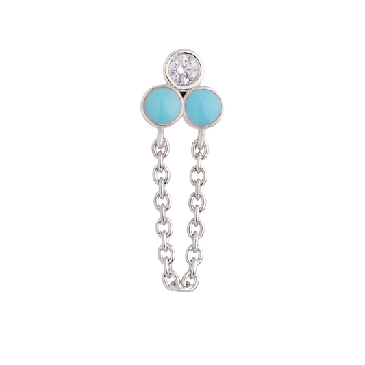 Constellation Chain Solo White Gold Earring