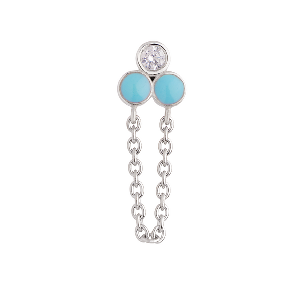 Constellation Chain Solo White Gold Earring