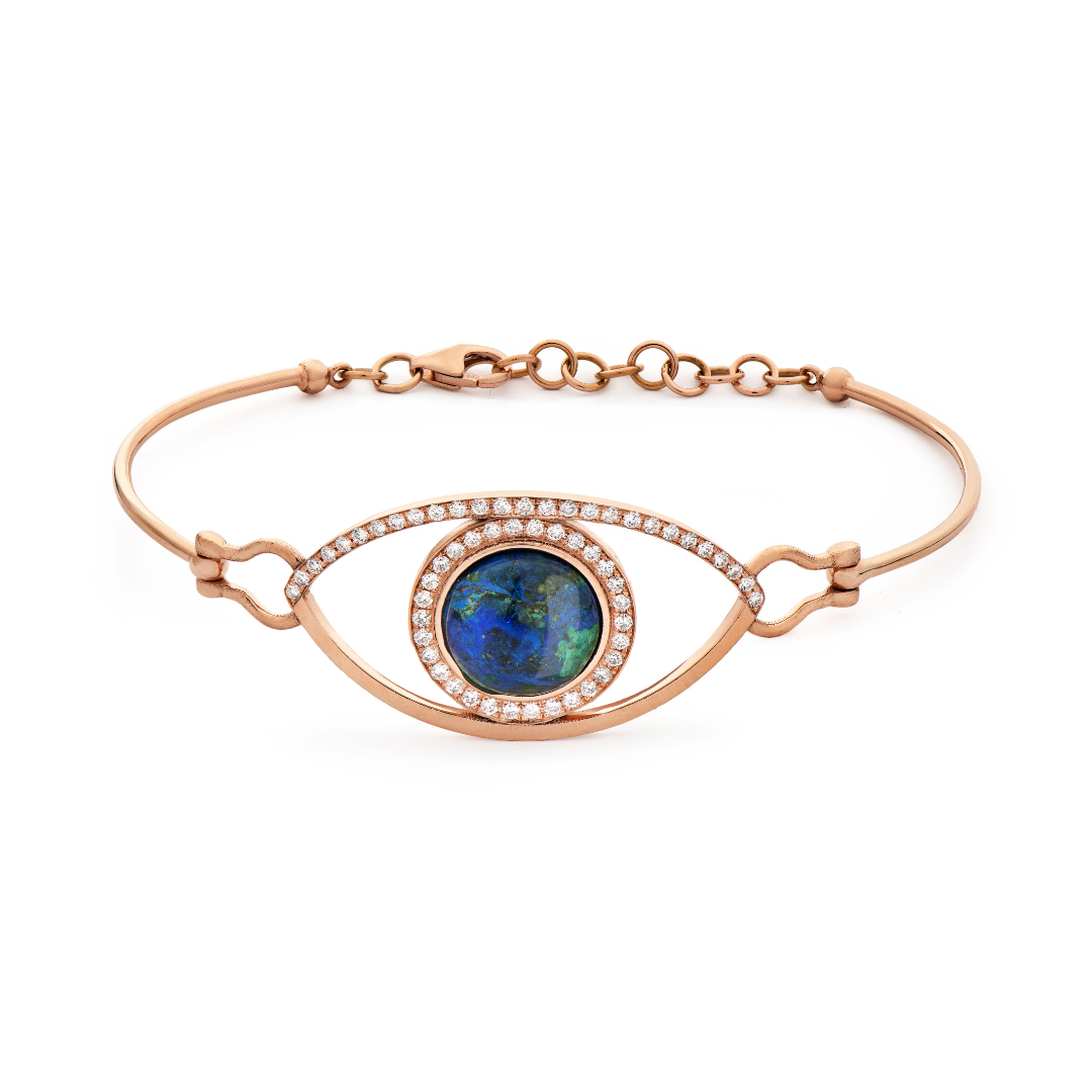 Globe-Shaped Guardian Rose Gold Bangle -Standard Size