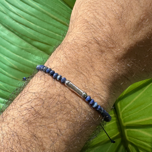 He's Fishing for Power Beaded Lapis Bracelet