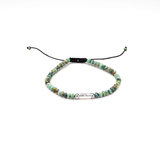 He's Fishing for Fortune Beaded African Turquoise Bracelet