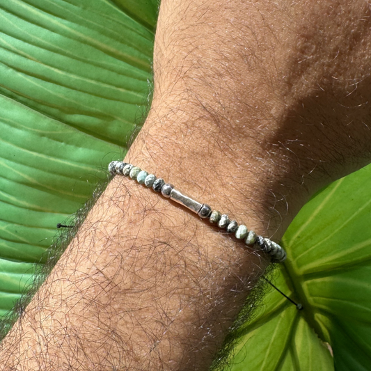 He's Fishing for Fortune Beaded African Turquoise Bracelet