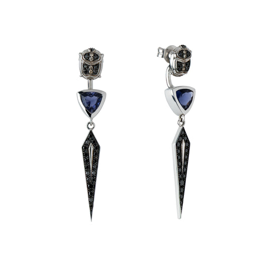 Single Sparkle Scarab Spike Tanzanite Earring