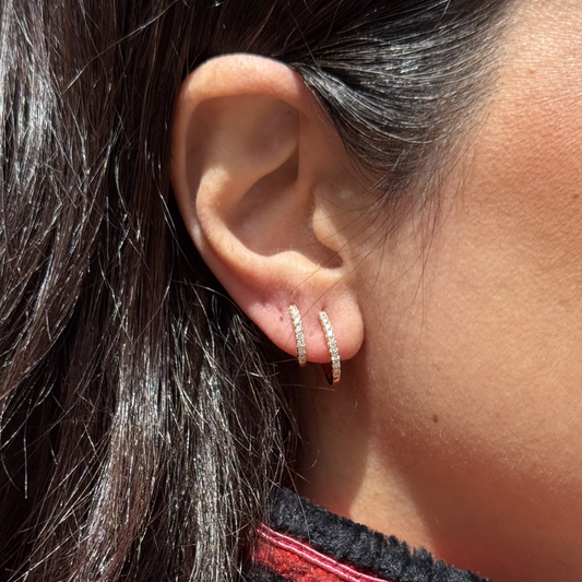 Double Hoop Diamond Earrings