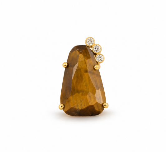 Diamond Trail Tiger Eye Solo Earring