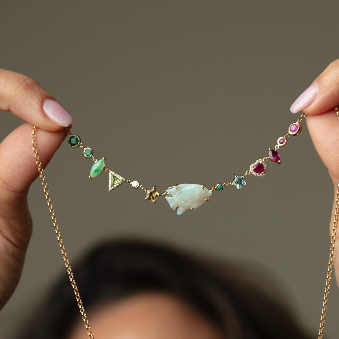 Fishing for a Year That Smiles Back Necklace