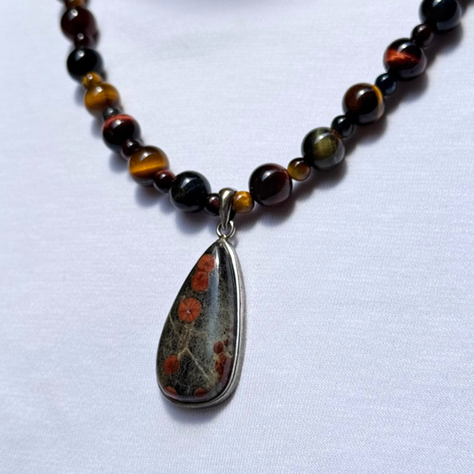 Grounded Courage Beaded Tiger Eye Necklace