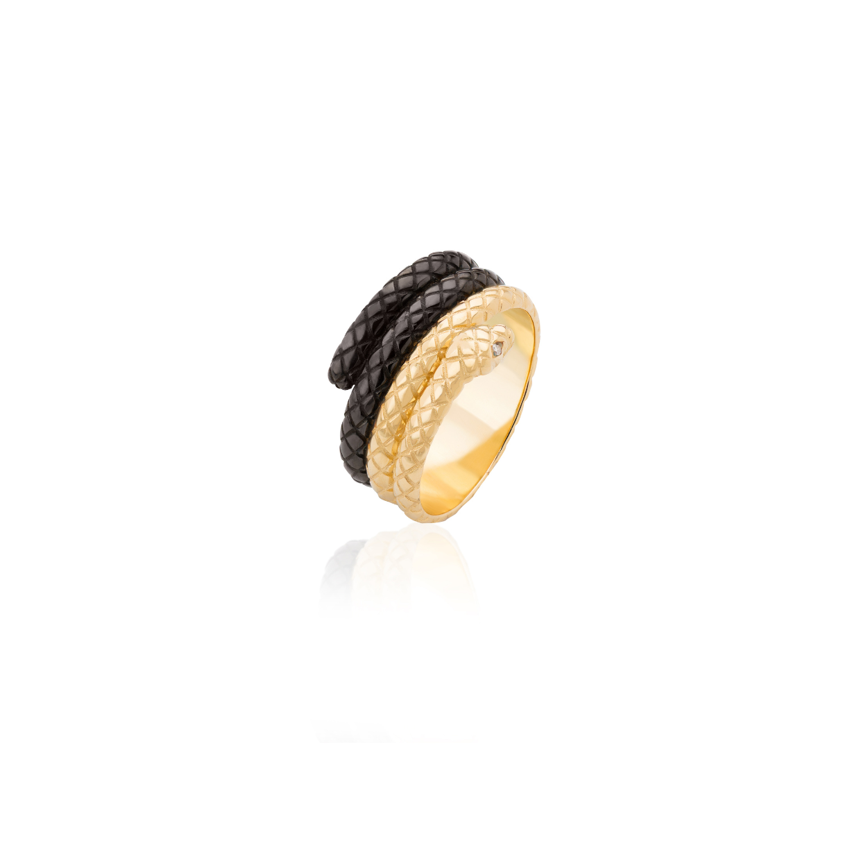 Two-Tone Serpentine Coil Ring