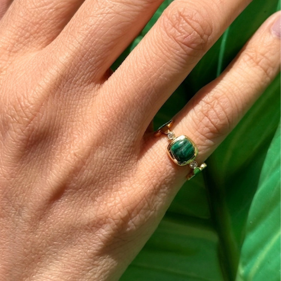 Fleur De Lys Malachite Transformation Ring