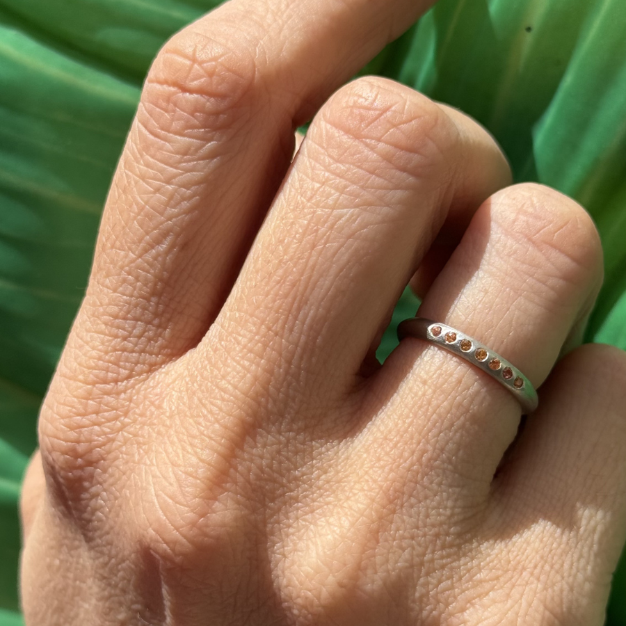 Breeze of Orange Sapphire Ring