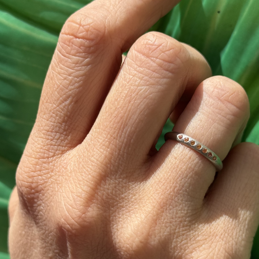 Breeze of Orange Sapphire Ring