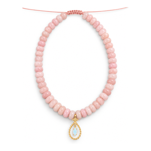 Aragonite and Opal Beaded Necklace