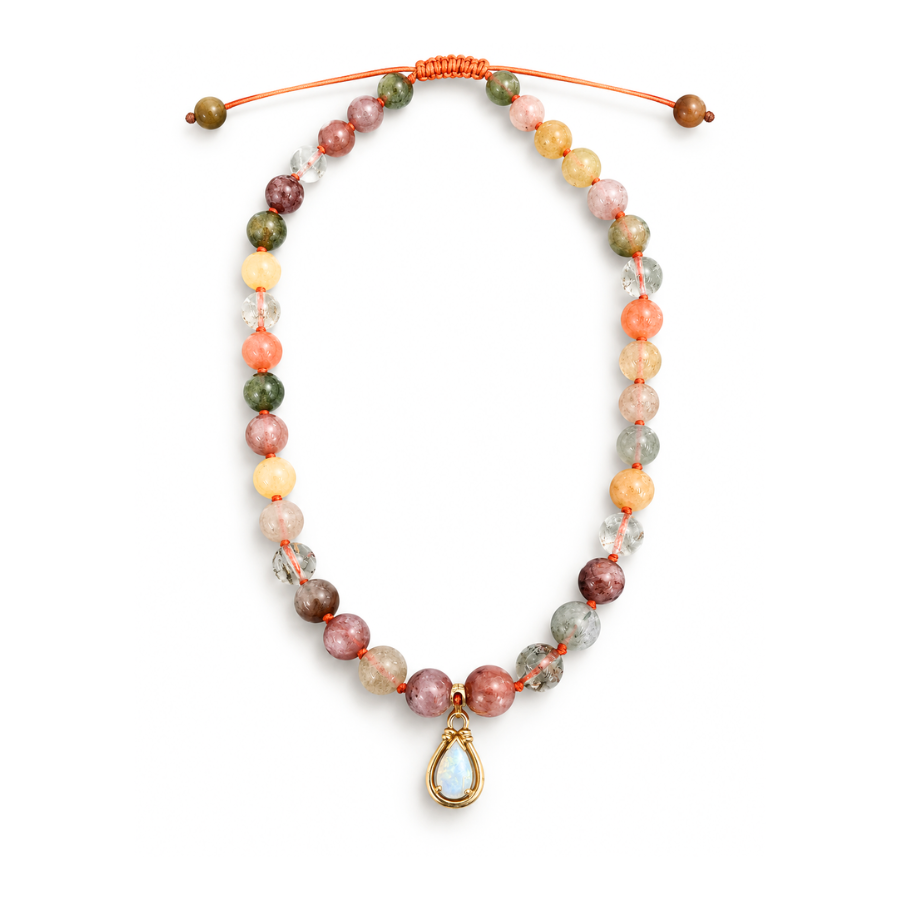Quartz & Opal Beaded Necklace
