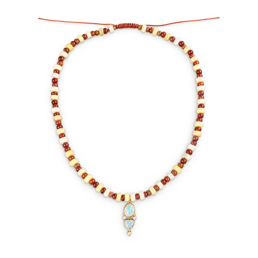 Garnet and Opal Beaded Necklace