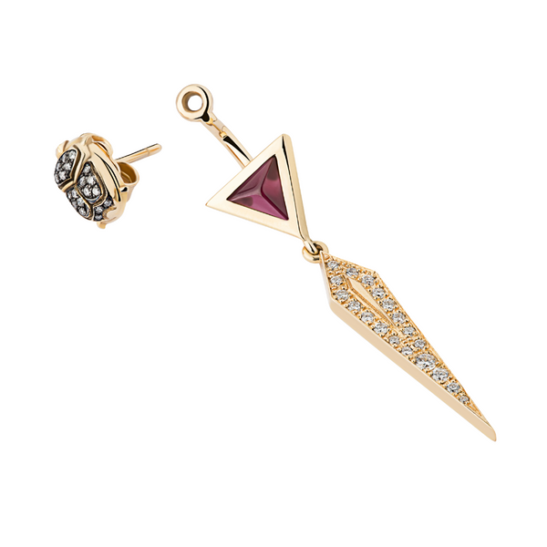 Single Scarab Sparkle Spike Earring