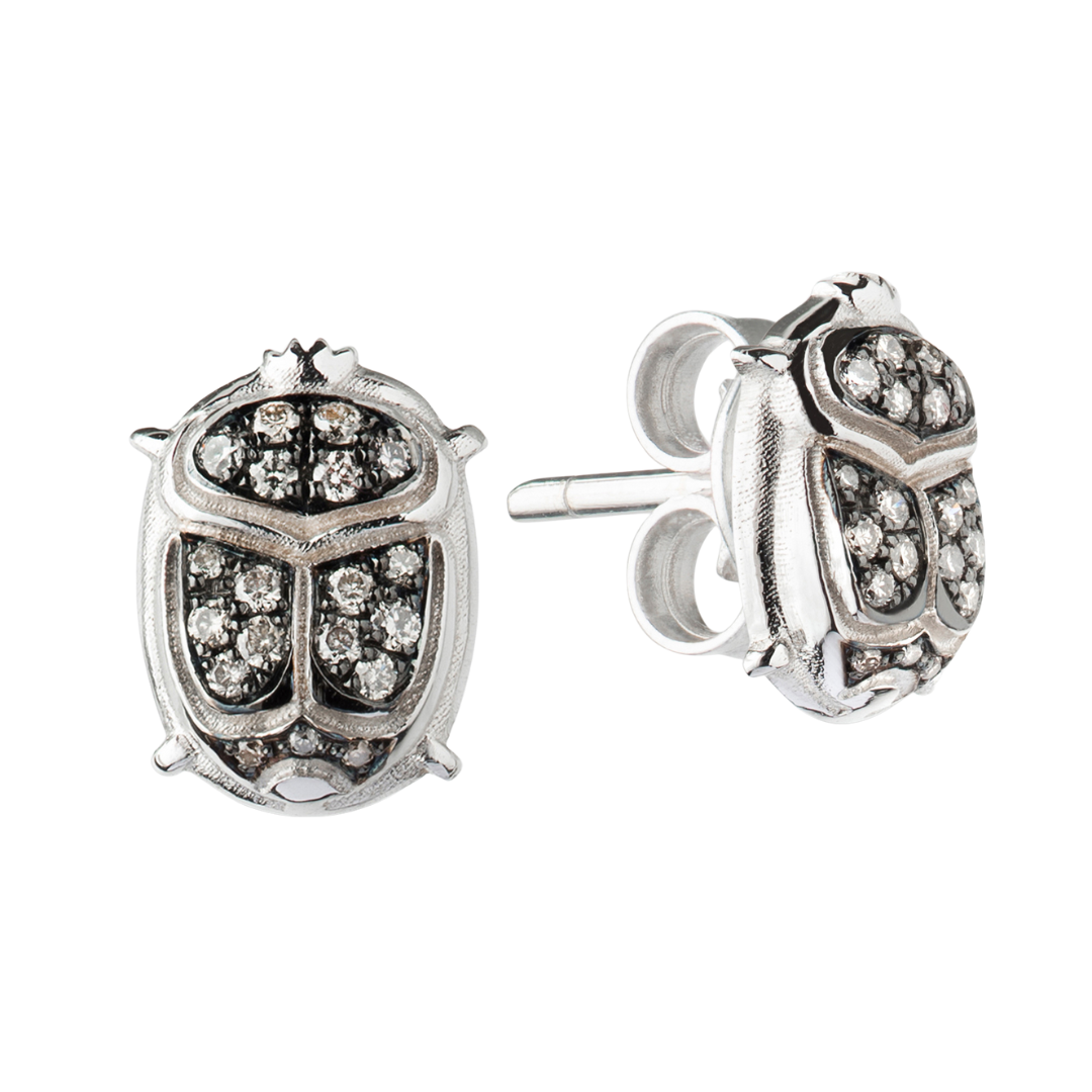 Single Sparkle Scarab Spike Earring