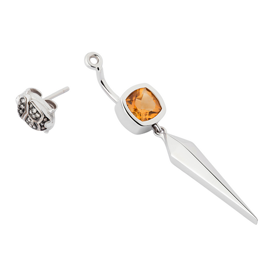 Single Sparkle Scarab Spike Earring
