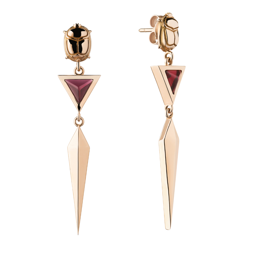 Single Scarab Triangle Spike Earring