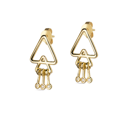 Triangle Dreamcatcher Diamond Earrings