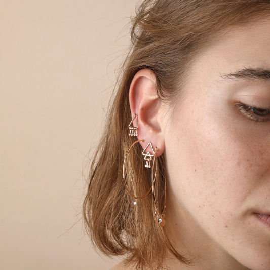 Triangle Dreamcatcher Diamond Earrings