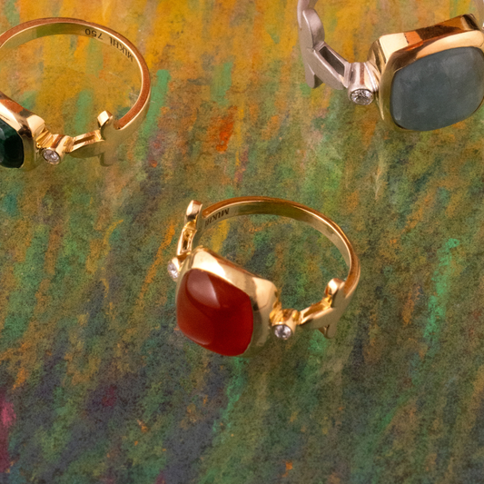 Fleur De Lys Carnelian Energy Ring